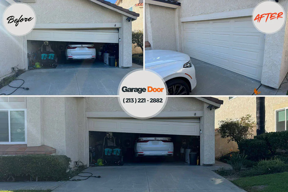 Before and after: garage door repair Holly, MI